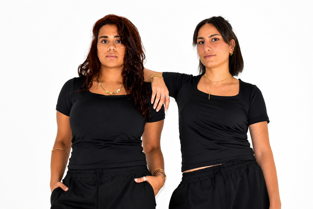 Short Sleeve Square Neck Top – Black