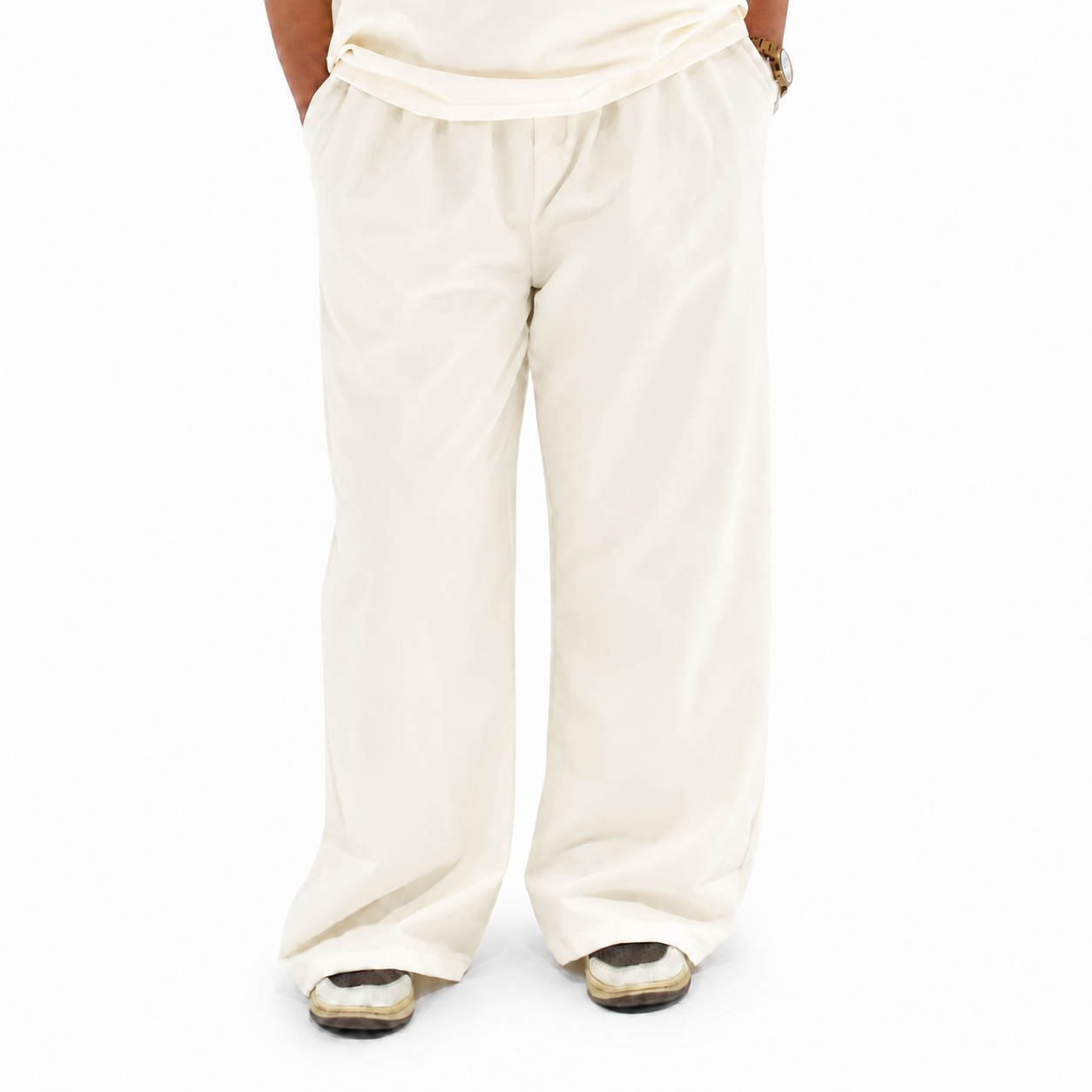 Ivory-Drift Pants Wide Leg